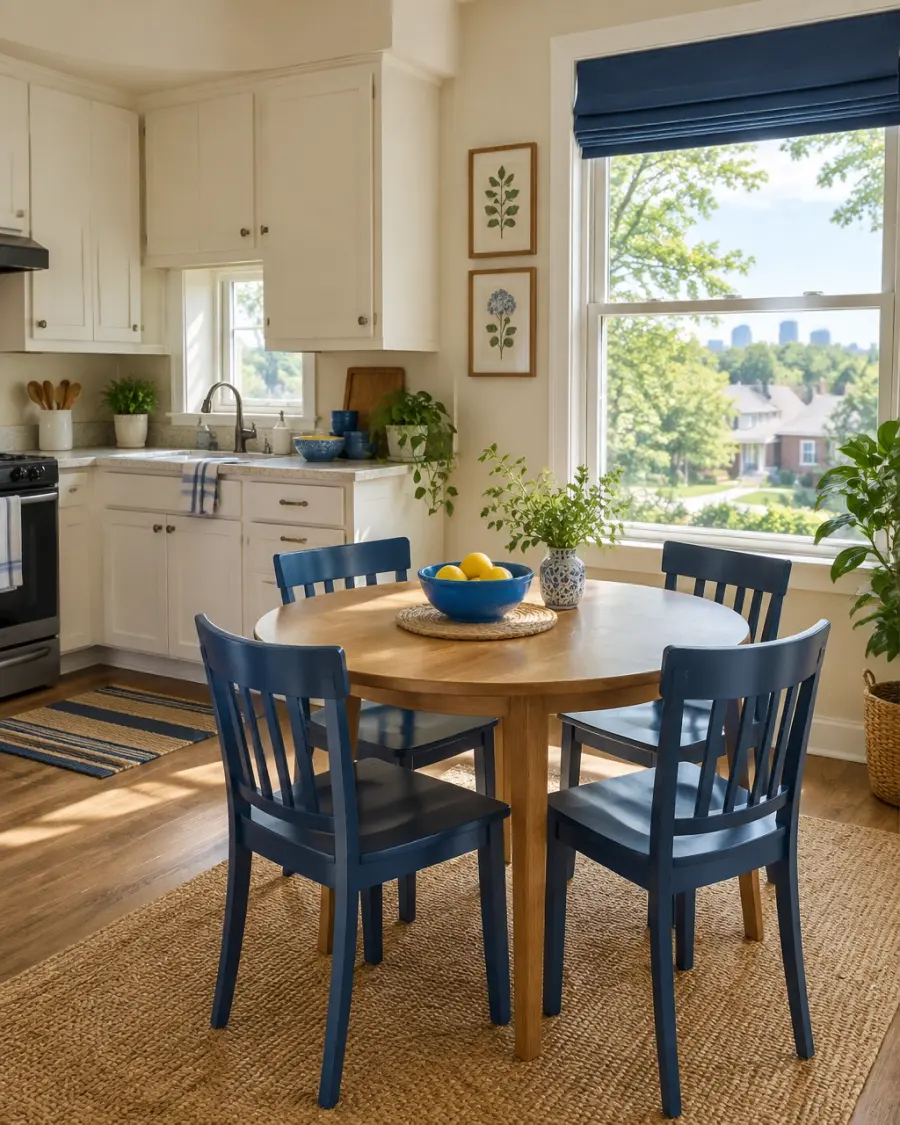 Bright shared kitchen and dining area